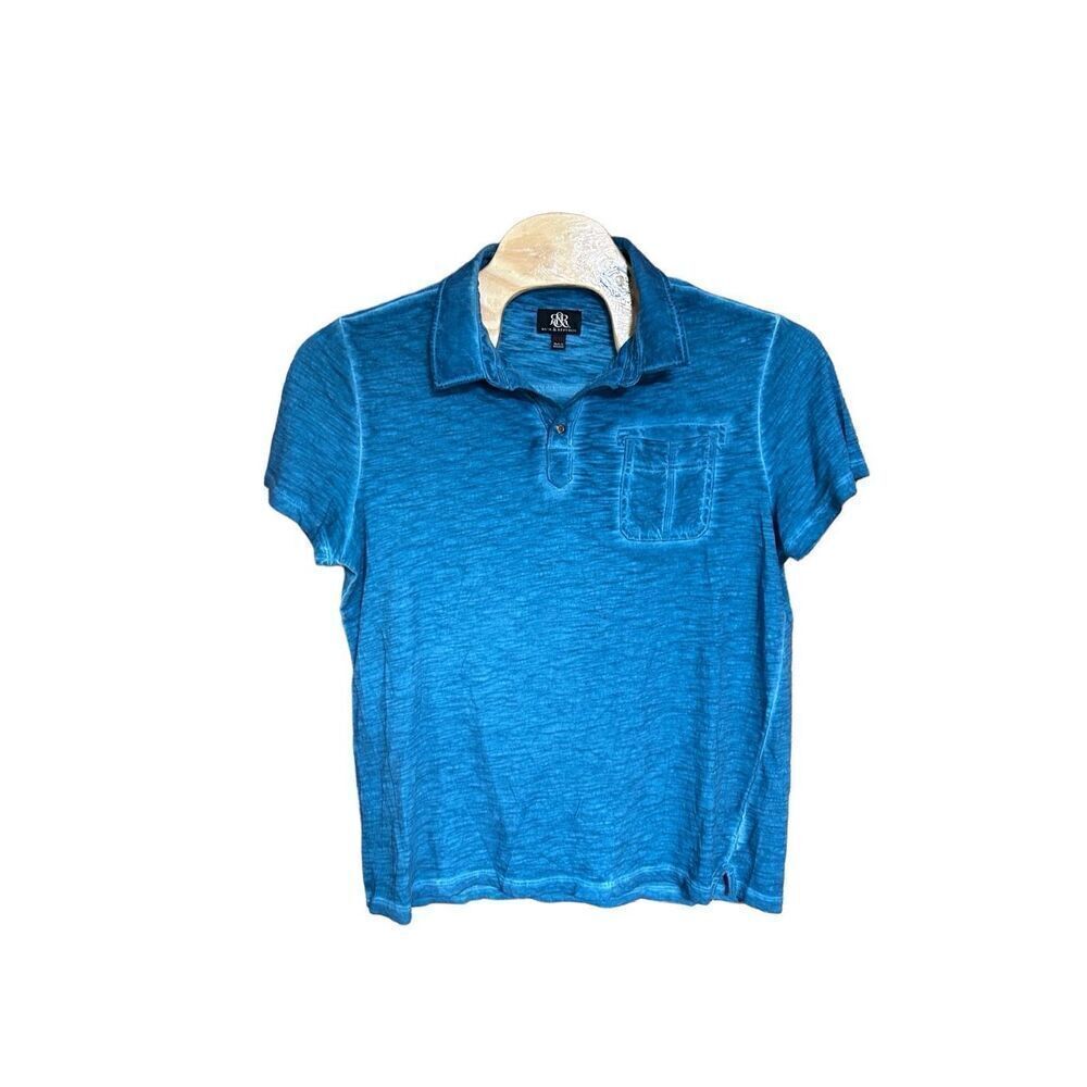 Rock & Republic XXL (2X) Blue Washed Polo Shirt